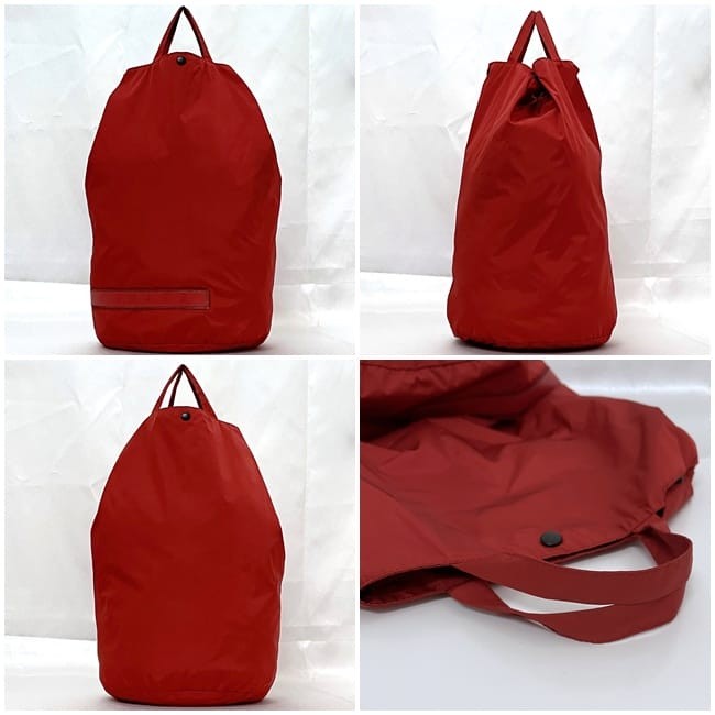 Prada Sports Nylon Drawstring Bag Red Casual Vintage Authentic