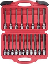 Amm 19pcs 38 Drive Extra Long Allen Hex Bit Socket Set Standard Sae Metric