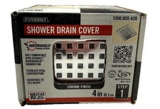 Everbilt Watershield 4 in. Chrome Square Grid Shower Drain Grate
