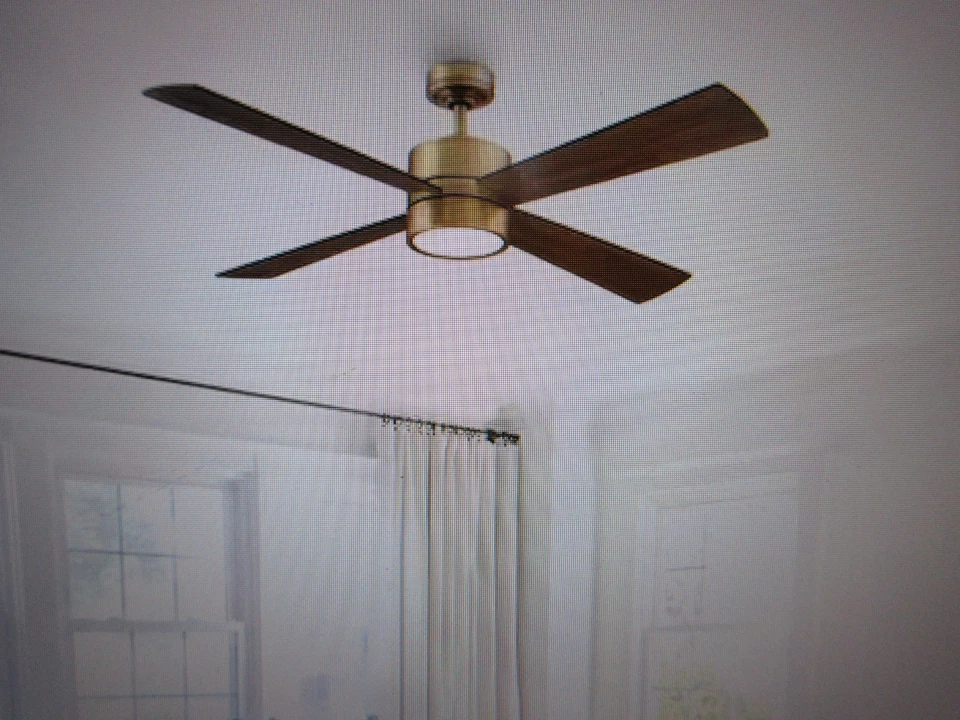 IHOMEadore 52 in. Indoor Integrated LED Natural Brass Ceiling Fan with Remote - Image 3 of 4
