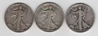 Lot Of 3 Walking Liberty Silver Half Dollars 1934 1937 1946 Circulated Ungraded