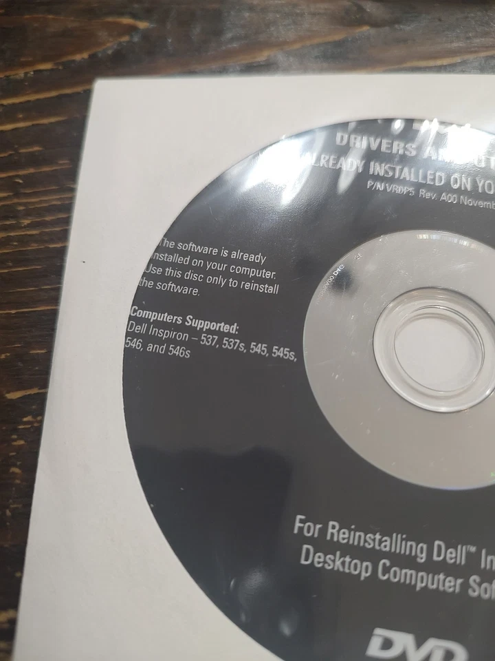 Dell Drivers Utilities DVD for Reinstalling Dell Inspiron 537 537s 545 545s 546s - Image 3 of 4