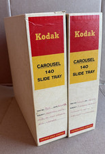 Vintage KODAK Carousel 140 Slide Tray w/ Box Lot of 2