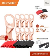 10pcs 4 AWG-1/2 Battery Lugs,Heavy Duty Wire Lugs,Ring Terminals,Battery Cabl...