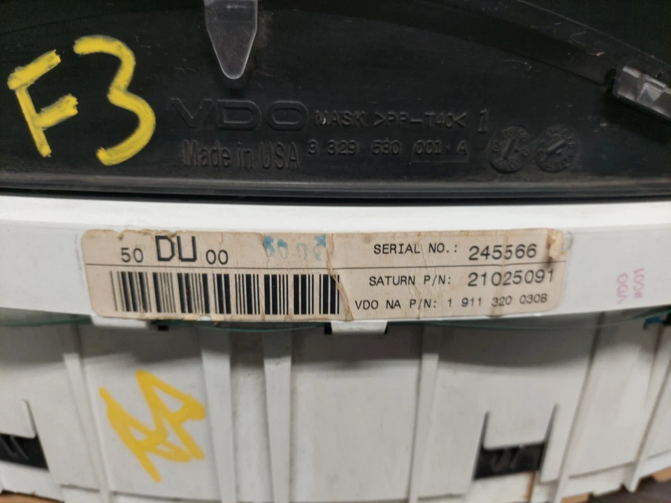 Saturn SL2 SW2 SC2 2000 2001 1,9 L DOHC A/T velocímetro cuadro de instrumentos Foto 3 de 4