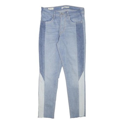 LEVI'S Damen Jeans Blau Slim Skinny Denim Light Patchwork Reißverschluss W24 L26