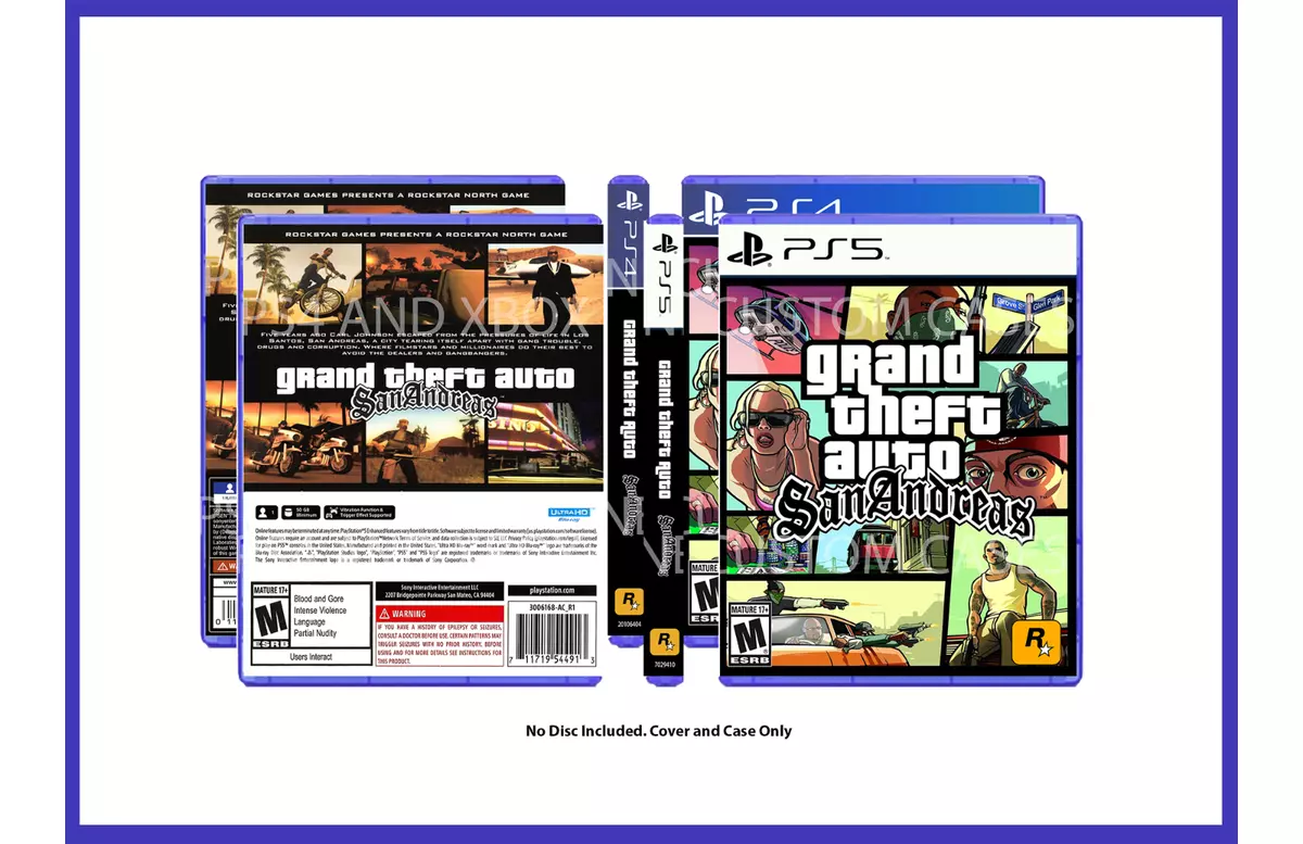 REPLACEMENT CASE NO DISC Grand Theft Auto San Andreas NO DISC PS4