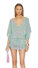 NWT $158 Sz XS Luli Fama Groovy Cabana Mini Dress Swim Cover Revolve