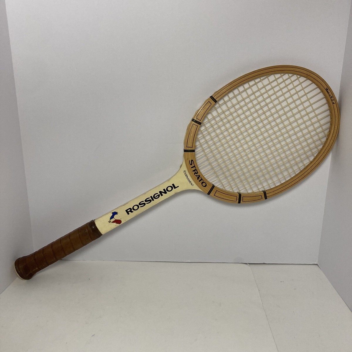 ROSSIGNOL STRATO 木製テニスラケット ラケットプレス付 ROSSIGNOL