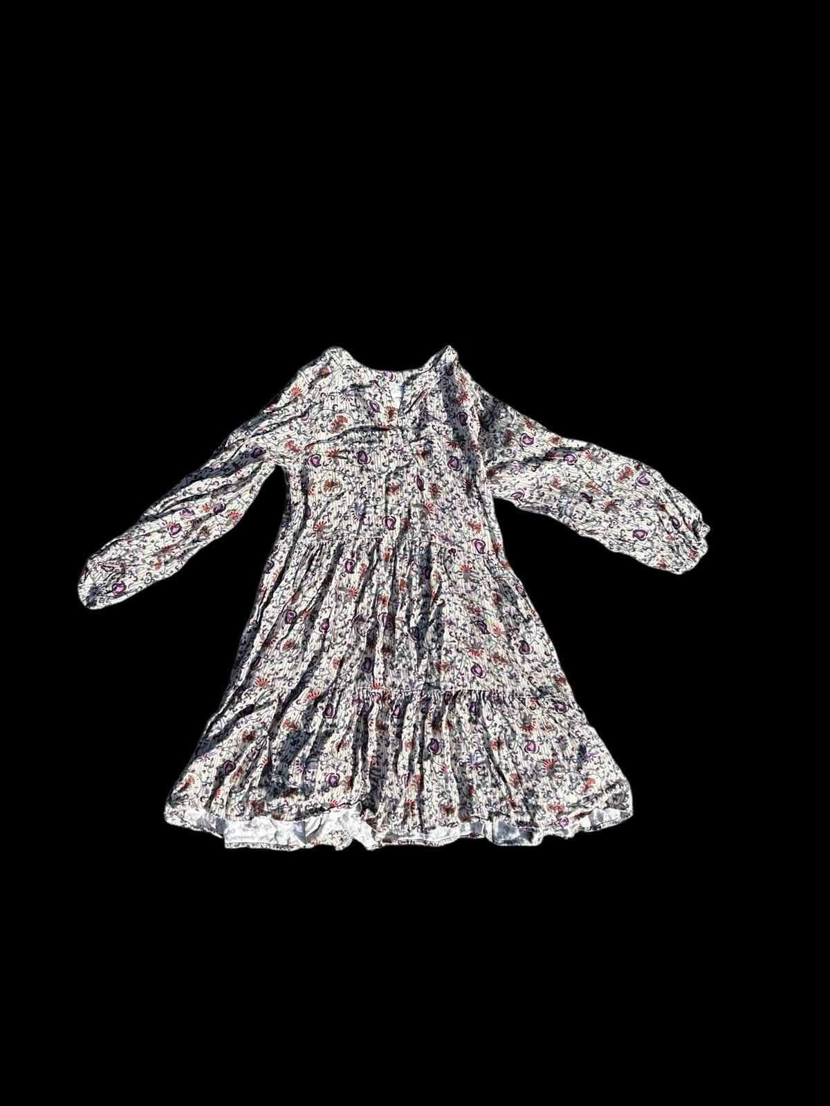 ✨White and purple floral dress✨