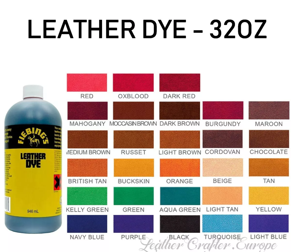 Fiebings Leather Dye - Dark Red, 32 oz