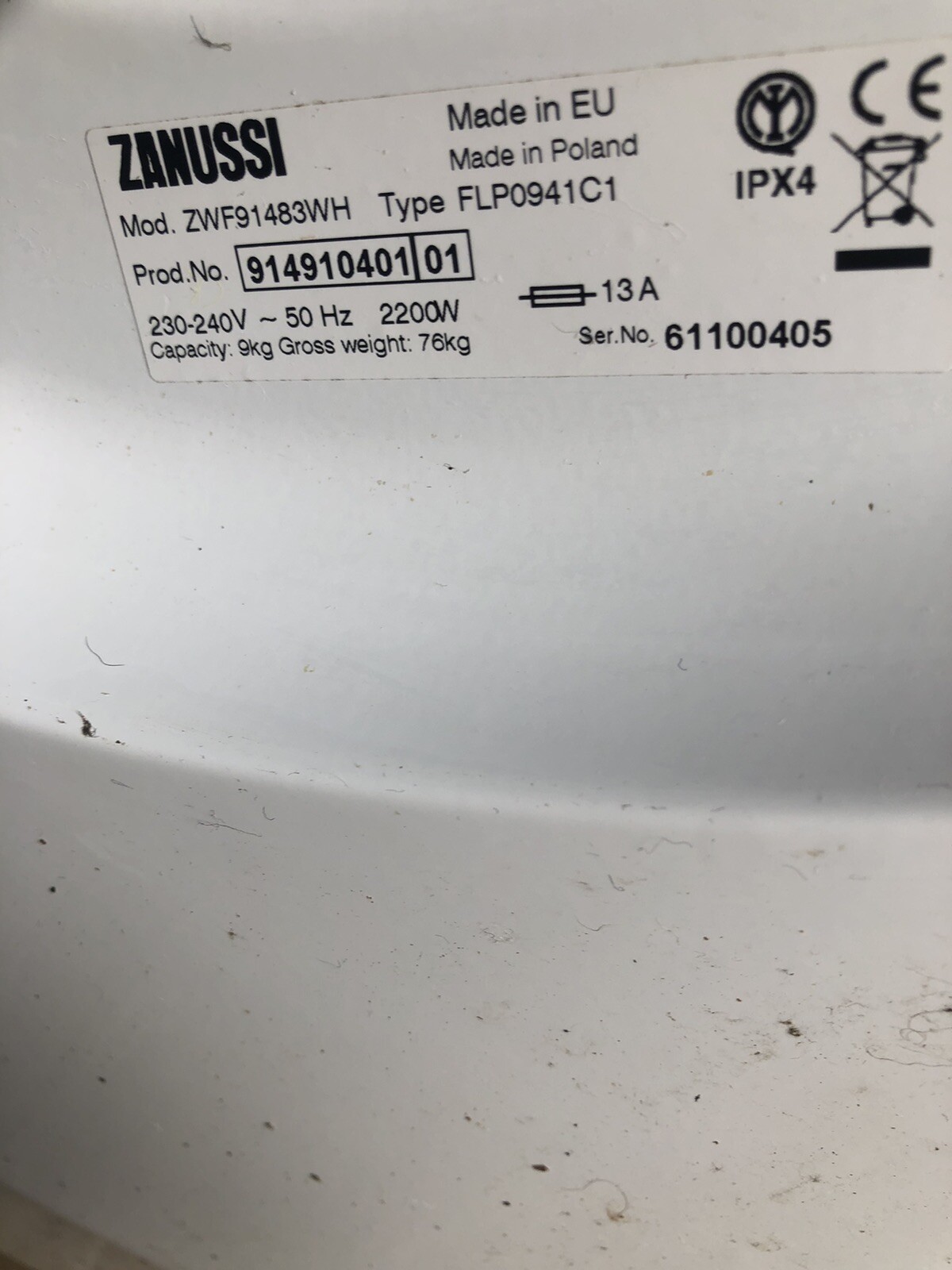 Zanussi Lindo 300 A+++ 9kg Washing Machine White eBay