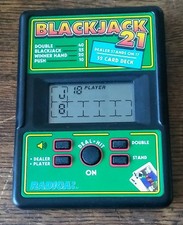 RADICA VIDEO BLACKJACK 21 MODEL 550 ELECTRONIC LCD HANDHELD CASINO GAME WORKS