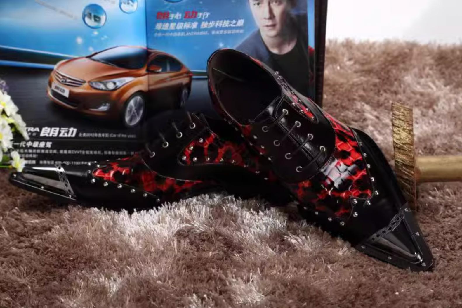 SAOLA Scarpe Oxford da uomo moda britannica punta in metallo punta punta