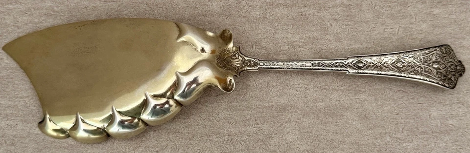 EARLY TIFFANY PERSA ESTERLINA 11 3/4” REBANADA DE HELADO SERVIDOR DE POSTRES Foto 4 de 4