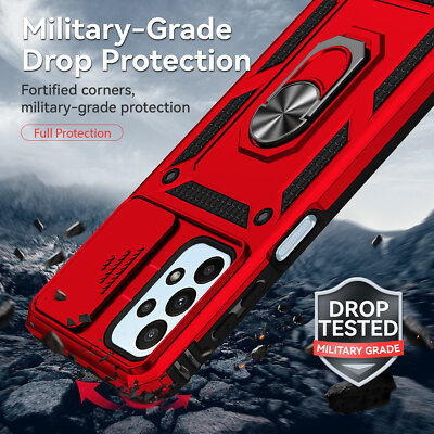 For Samsung Galaxy S24 Ultra Case Shockproof Camera Slide Ring Magnetic Cover