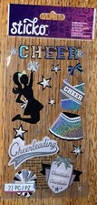 Sticko Cheer School Cheerleader Uniform Cheerleading Bows Pompoms Stars Stickers