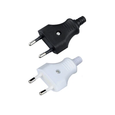 Eurostecker flach EU Netzstecker Stromstecker 230V schwarz -weiß Schraubkontakt