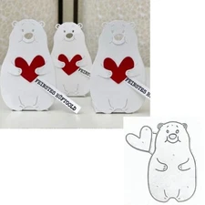 hinana Heart Bear Metal Die Cuts,Cute Hug Bear Animal Frame Cutting Dies Cut ...