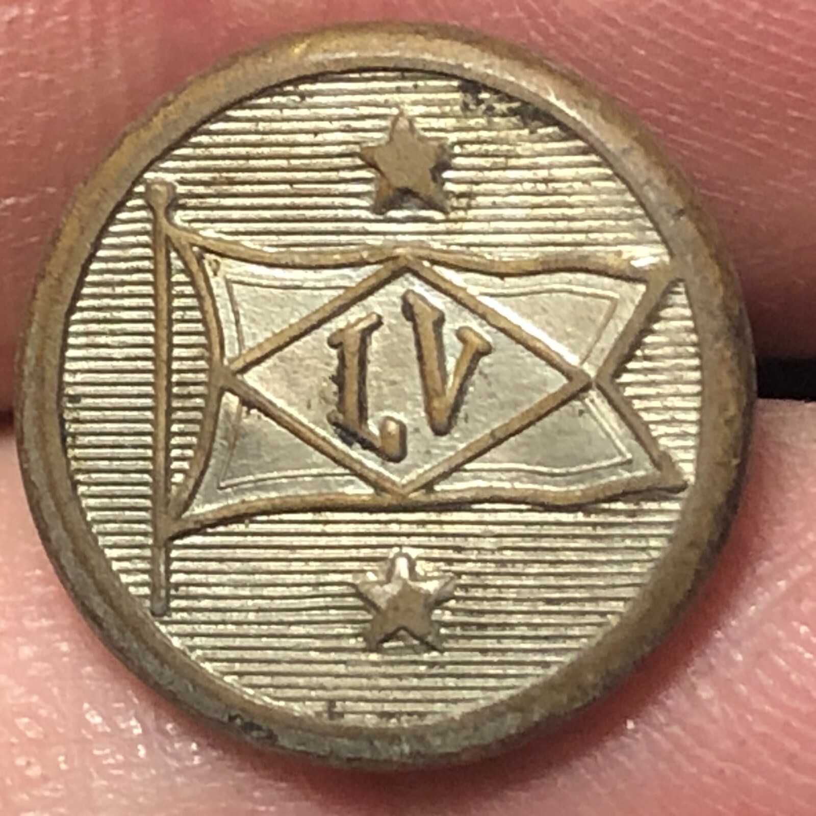 Lehigh Valley Railroad Brass Uniform Button 1/2" Superior Quality