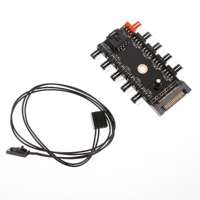 10x 4-pin PC CPU PWM Cooling Fan Speed Controller Hub SATA Power Socket Splitter
