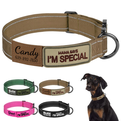 Personalized Dog Collar Heavy Duty Tactical with Custom Name and Phone  Number