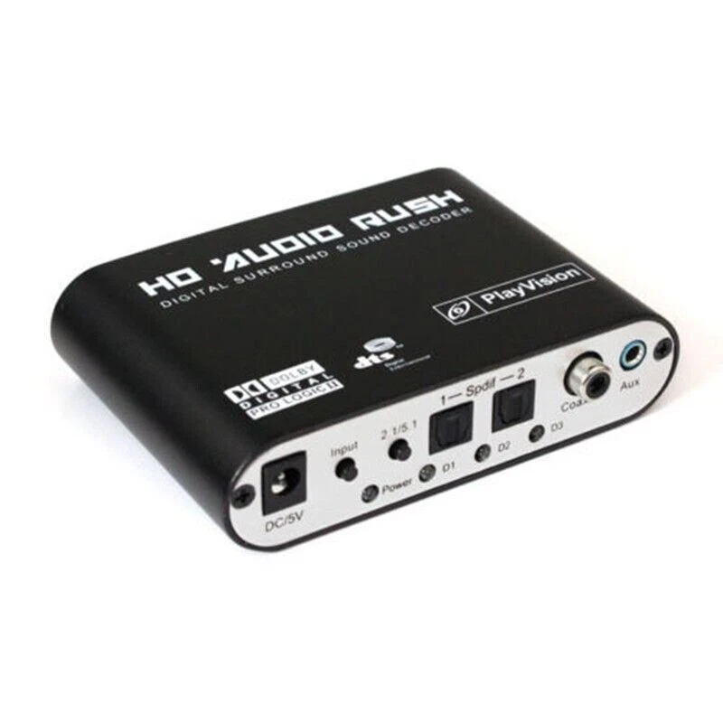 AC3/DTS Digital Optical Audio To 5.1 Channel Stereo Analog 6 RCA Converter 120dB - Image 2 of 4