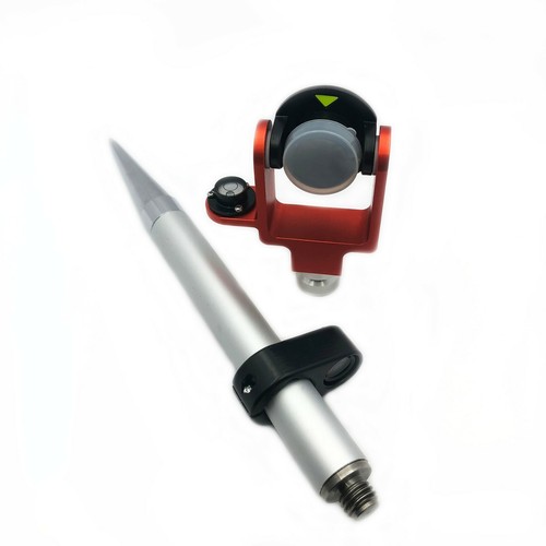 NEW SIDE BUBBLE MINI PRISM and 11.8in mini POLE 5/8x11 thread FOR TOTAL STATION