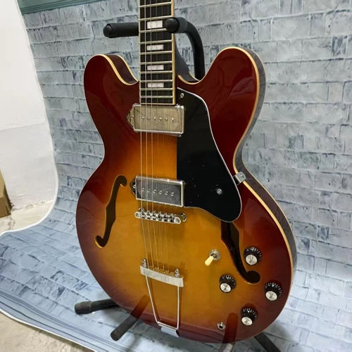 Vintage ES335 style electric guitar Semi-hollow Sunburst 24-Hours shipping