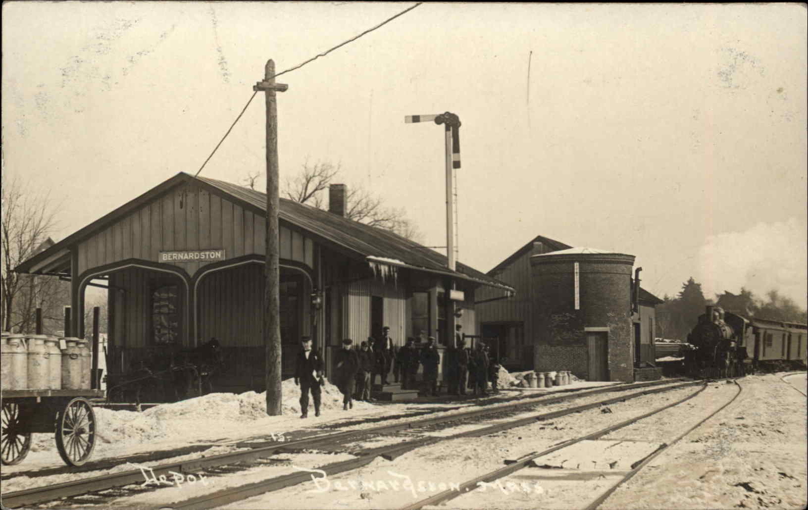 Bernardston Massachusetts MA RR Depot Train Station c1910 Real Photo