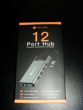 12 In 1 Hub USB C / 12 PORT USB C ALUMINUN MULTI PORT 4K HDMI 2 VGA 3.5 STEREO