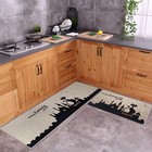 Kitchen Mat Runner Rug - 2 Piece Set of Non-Slip Floor Mats - Rubber Backing