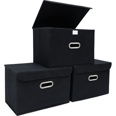 Fabric Storage Cube Bins Foldable Organizer Container Collapsible Basket With Li