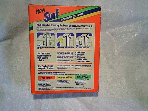 SURF SAMPLE SIZE LAUNDRY DETERGENT BOX SEALED 6.2oz. lever brothers,new york,ny - Picture 2 of 4