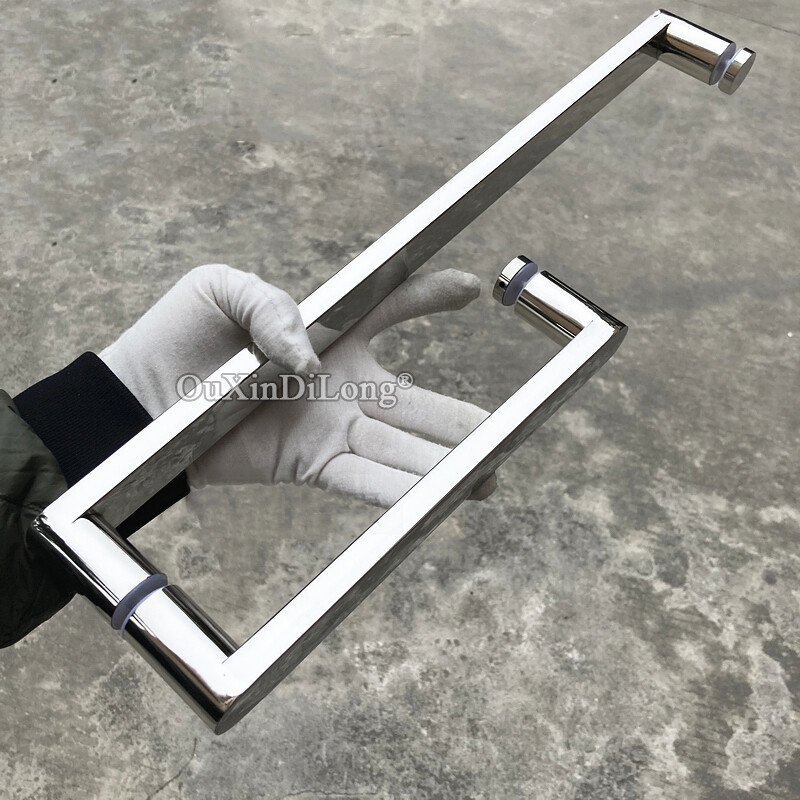 304 Stainless Steel Shower Sliding Door Handle L Type Glass Door