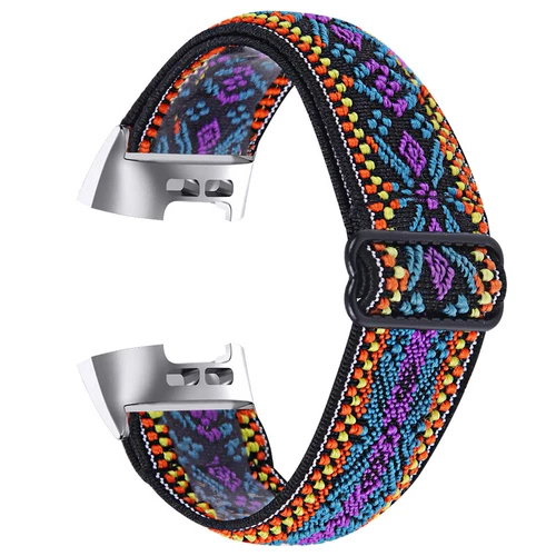 For Fitbit Charge 6 5 4 3 2 SE Nylon Woven Elastic Replacement Watch Strap Band - Afbeelding 7 van 17