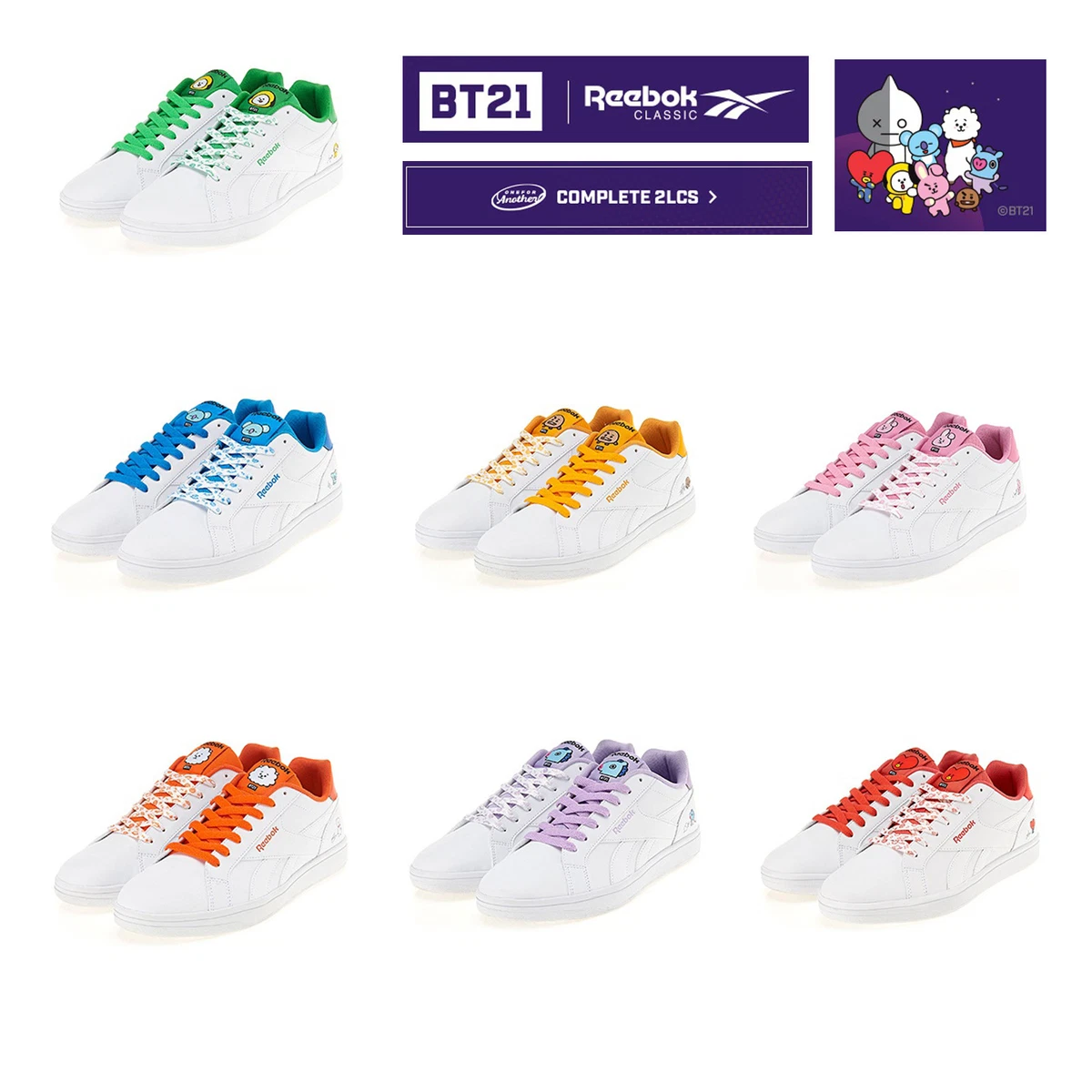 BT21 x Official Unisex Shoes Sneakers Royal Complete 2LCS All | eBay