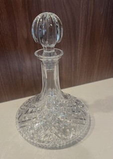 Waterford Lismore Ships Decanter Clear Cut Crystal w/ Stopper Geometric