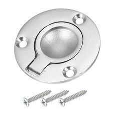 2" Round Flush Pull Ring Handles Recessed Door Pull with Screw Silver