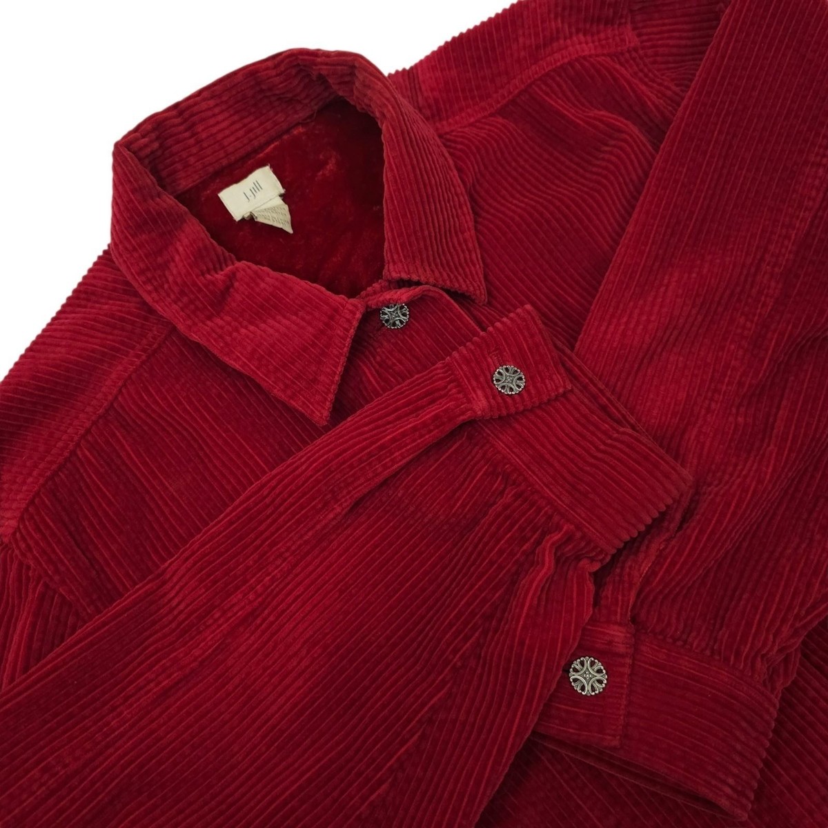 J. Jill Corduroy Jacket L Y2K Velvet Trim Vintage Whimsy Shacket 