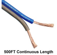 Harmony Audio 12 Gauge CCA Car Home Stereo Blue Speaker Wire Cable 500 Feet New