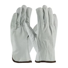 Protective Industrial Products Drivers Gloves White Economy Top Grain Cowhide