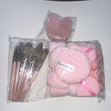 Pink Makeup Tools Set - Brush, Makeup Sponge  Headband