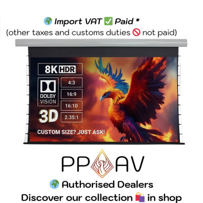 Acoustic Projector Screen 80-110'' Drop Down UST ALR - Phoenix Screens