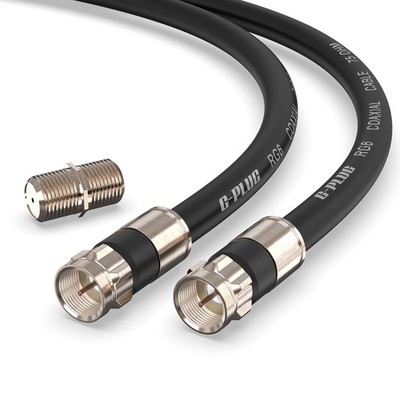 RG6 Koaxial TV Antennenkabel 10m 75 Ohm F-Typ - Wetterversiegelt für Freeview
