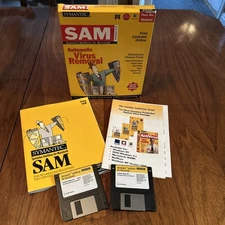VINTAGE SAM SYMANTEC Antivirus for Macintosh Version 3.5 Power Mac Floppy Disks!