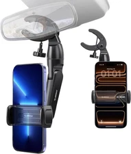 Car Rearview Mirror Phone Holder 360 Rotating Adjustable Car Mount for iPhone