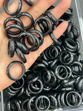 Schwarzer Obsidian Ring Retro Klassisch Geometrisches Design Natur Edelstein ...