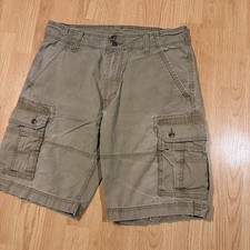 Levi White Tab Dark Khaki Cargo Short Size 32 Vintage Y2k Skater 2000s