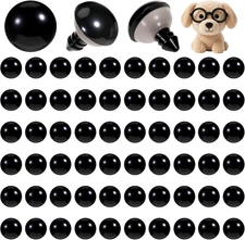 60Pcs 15Mm Safety Eyes, Spiral Black Plastic Safety Eyes Crafts Safetys Eye with